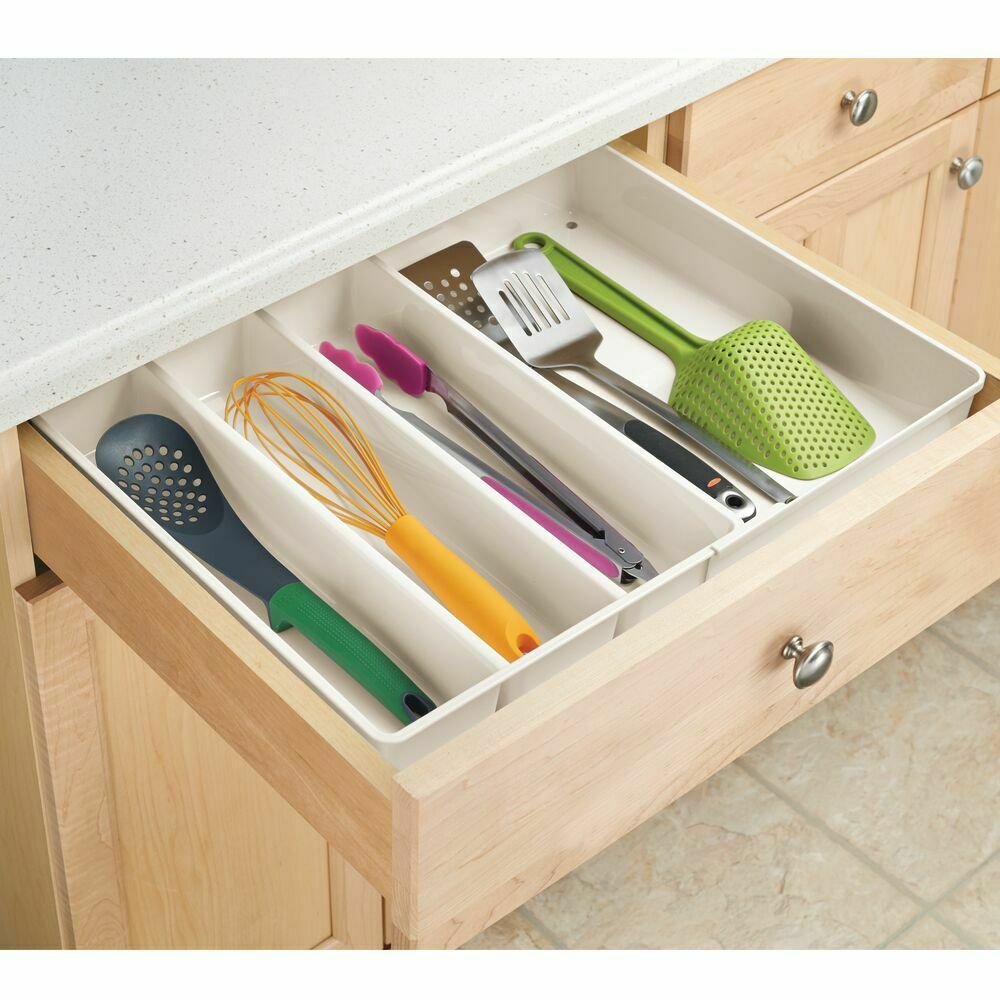 1. MDesign Plastic Extendable Cutlery Tray MDesign Plastic Extendable Cutlery Tray